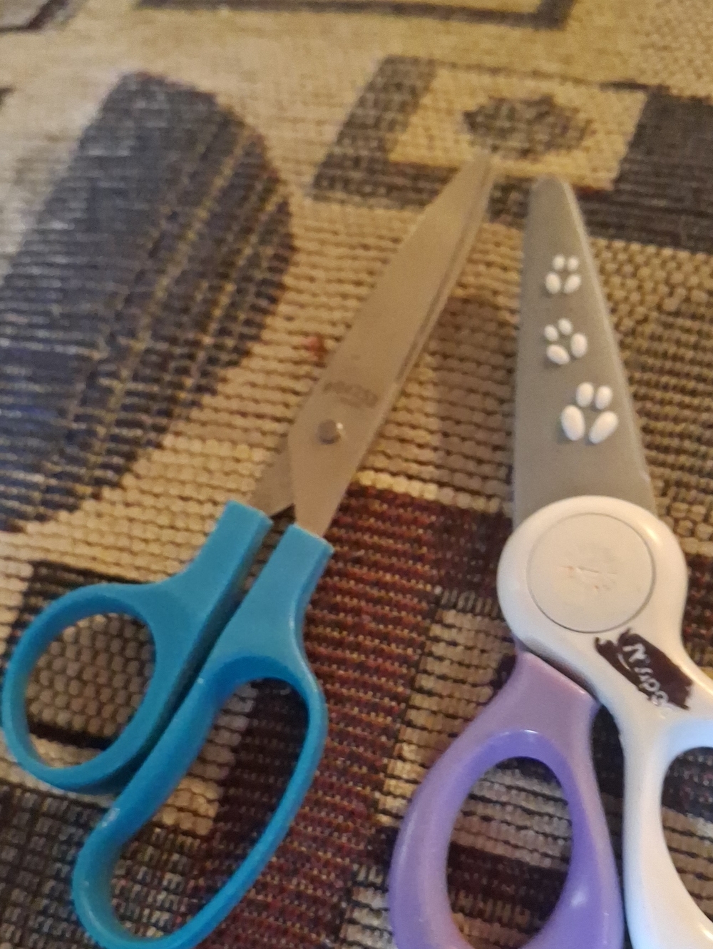 Blue and Lavender Craft Scissors Set - Multi-Purpose Home & Office Kids